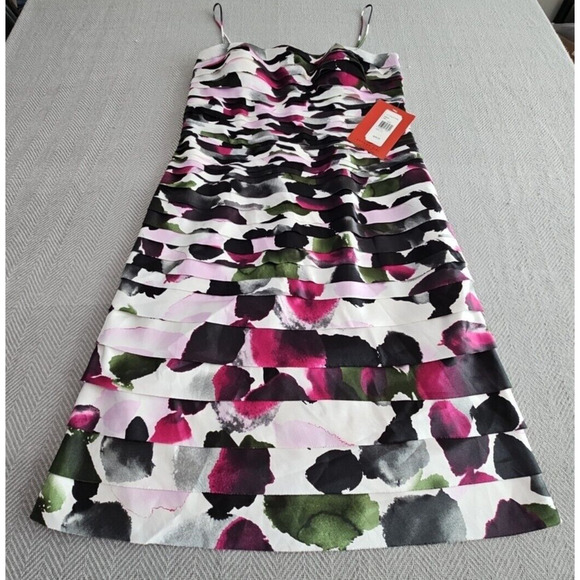 J.S. Collection Boutique Dress Size 12 Tiered Bodycon Purple Cocktail Party - Picture 10 of 16